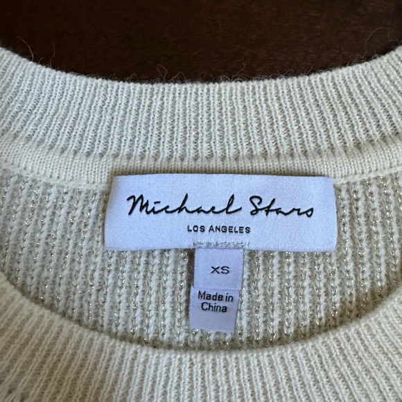 Michael Stars Shiny Striped Crew neck Sweater Size XS - Picture 5 of 11